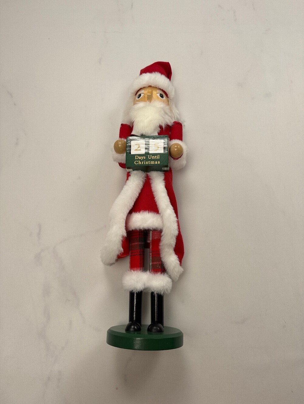 Threshold Santa Nutcracker Countdown Calendar Figurine Red Vintage Statement